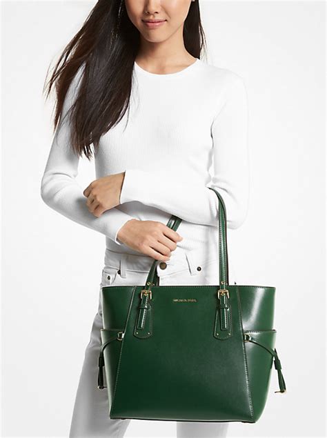 michael kors collection voyage|Voyager Small Crossgrain Leather Tote Bag .